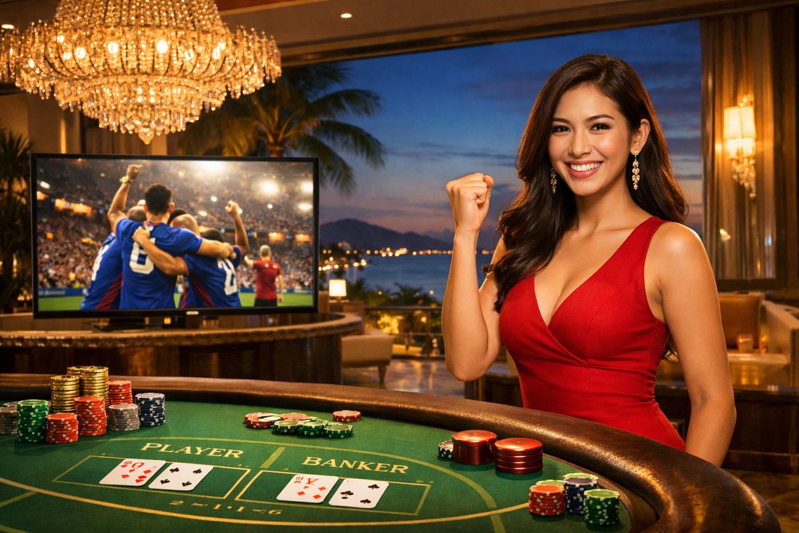 Pemain poker dan baccarat Malaysia bergaya malam